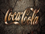 Logo de Coca-Cola sobre piedra