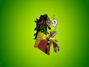Una caricatura del cantante de reggae Bob Marley