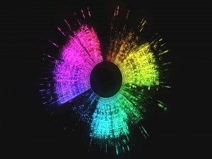 Colores formando un círculo en un fondo negro