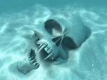 La calavera de un vampiro en el fondo del mar