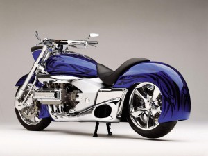 Bonita moto Honda de color azul