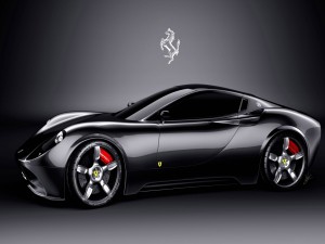 Postal: Un precioso Ferrari negro