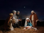 Regalos de Navidad de los Reyes Magos en el nacimiento de Cristo