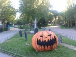 Gran calabaza de Halloween en el Parque de Atracciones de Madrid