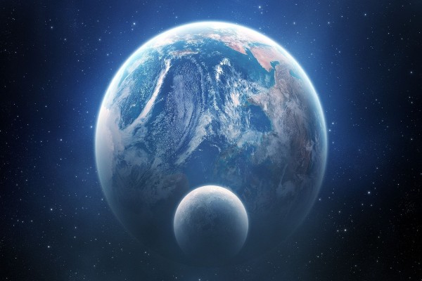 La Luna y la Tierra vistas en el espacio