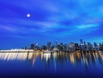 La luna sobre la ciudad de Vancouver
