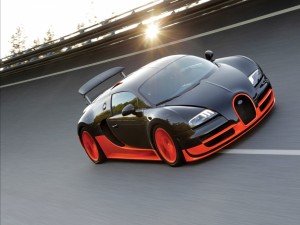 Bugatti pilotado en una pista