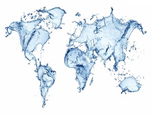 Postal: Mapamundi de agua