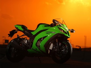 Una sensacional Kawasaki verde
