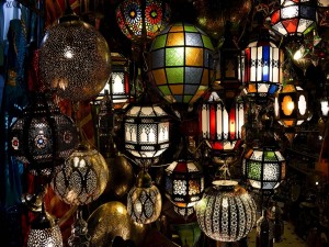 Postal: Tienda de lámparas en Marruecos