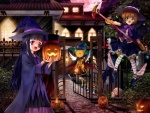 Brujas anime divirtiéndose en Halloween
