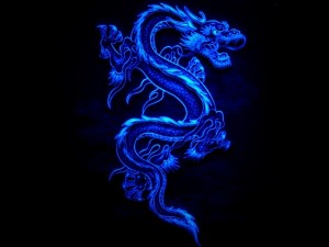 Postal: Dragón azul