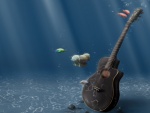 Guitarra bajo el agua