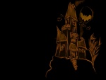 Un castillo embrujado con murciélagos