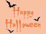 Murciélagos sobre las letras de "Feliz Halloween"