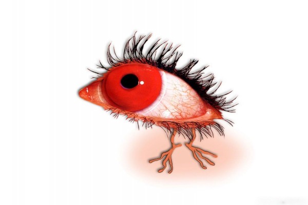 Un ojo rojo