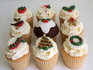 Bonitos cupcakes navideños