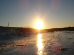 El sol reflejado en el hielo