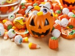 Caramelos y calabaza para Halloween