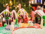 Casitas de jengibre dulces para Navidad