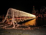 Puente iluminado por Navidad en Chickasha (Oklahoma)