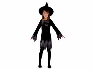 Postal: Disfraz de bruja infantil para Halloween