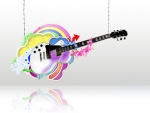 Guitarra sobre un arco iris