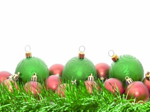 Bolas para el árbol de Navidad de color verde y rojo