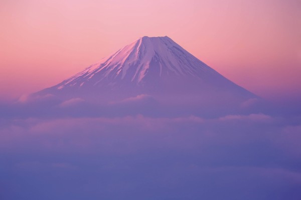 Preciosa vista del monte Fuji