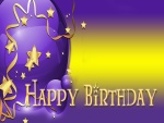 Feliz Cumpleaños y globos de color púrpura