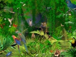 Colorida imagen que representa la jungla