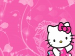 Hellow Kitty en un fondo rosa