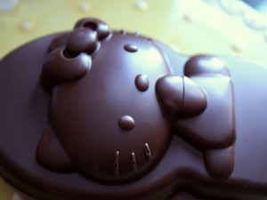 Postal: Hello Kitty de chocolate