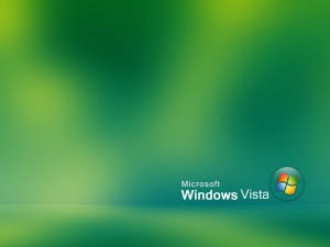 Microsoft Windows Vista en fondo verdoso