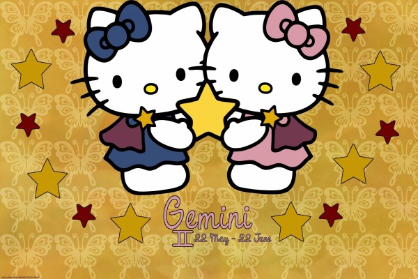 Hello Kitty con el signo del zodiaco Géminis