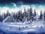Planeta visto desde la fría nieve