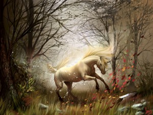 Unicornio en el bosque