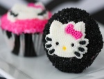 Cupcake con la cara de dulce de Hello Kitty