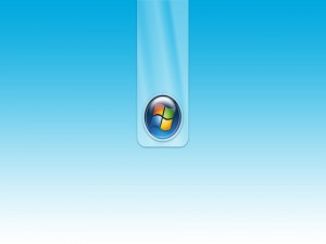 Postal: Logo de Windows en un fondo azul claro