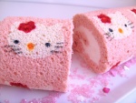 Bonito pastel con la cara de Hello Kitty