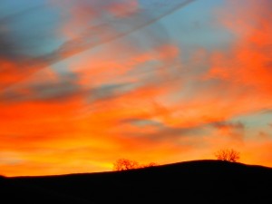 Postal: Colores en el cielo al amanecer