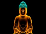 Buda dorado en fondo negro