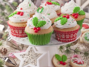 Cupcakes, galletas y otros adornos de Navidad