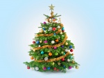 Un bello árbol adornado para Navidad
