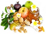 Frutas, frutos secos y miel