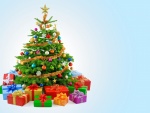 Regalos junto al árbol de Navidad