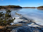 Hielo en un lago de Suecia