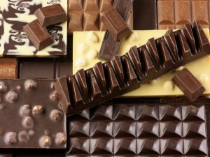 Tabletas de chocolate de varios rellenos y sabores
