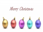 Coloridas bolas y Feliz Navidad