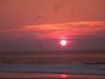 El sol del atardecer visto desde la playa